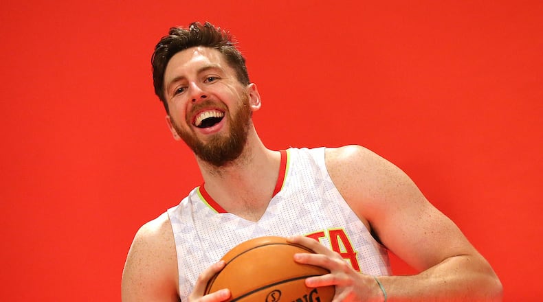 Hawks forward Ryan Kelly during Hawks media day on Sept. 26, 2016, in Atlanta. Curtis Compton /ccompton@ajc.com