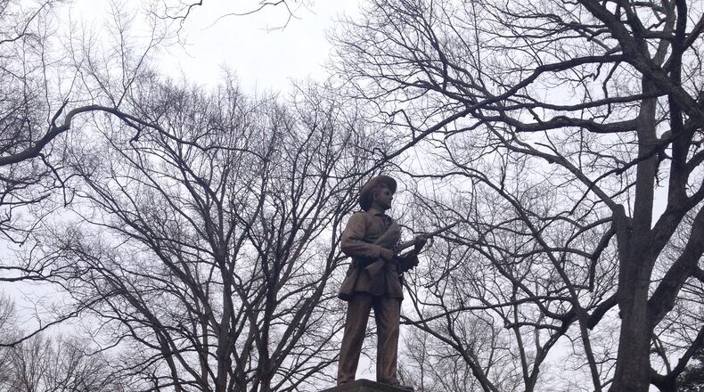 The "Silent Sam" statue on the campus of the University of North Carolina at Chapel Hill. Photo: Jennifer Brett