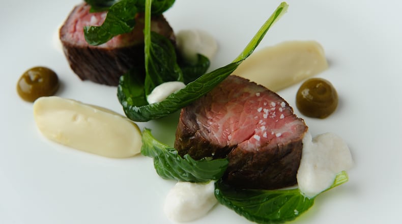 Georgia ribeye, parsnips, satsuma, tatsoi from Staplehouse. (BECKYSTEIN.COM)