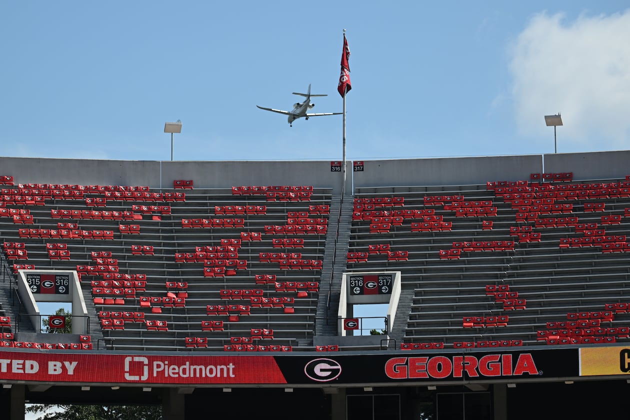 The No. 5 Bulldogs host the No. 10 Texas Longhorns in Sanford Stadium at 7:30 p.m. Saturday, the first time the Longhorns have traveled to Athens to play on the University of Georgia’s home turf. (Hyosub Shin/AJC 2024)