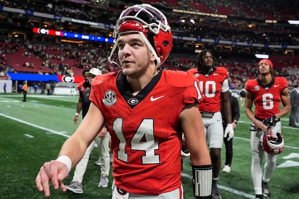 The 2026 season is slated to be Ginner Stockton’s final season of collegiate eligibility. In all likelihood, Stockton is expected to be back in Athens as Georgia’s starting quarterback next season. (Mike Stewart/AP)