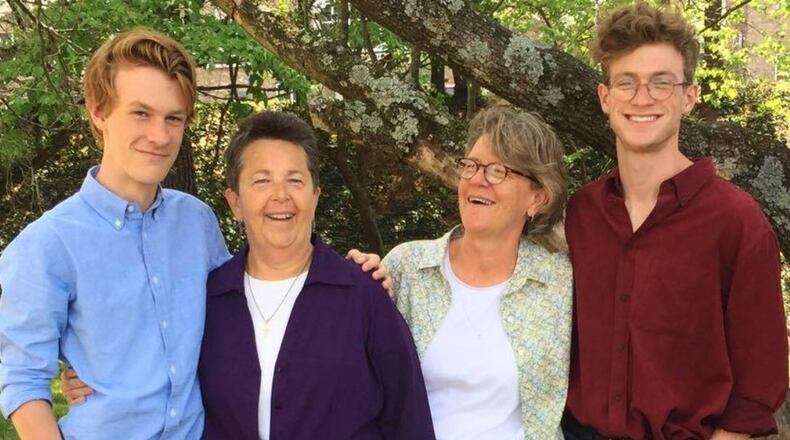 Linda Ellis, second from right, wants families of trans children to have the same sense of security her family -- sons John and Sam and partner Lesley -- enjoys.