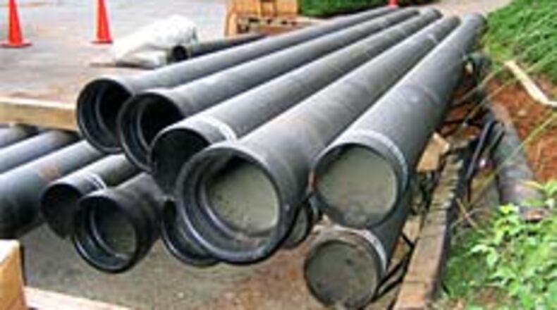 The Gwinnett County Department of Water Resources maintains an ongoing waterline replacement program. Courtesy of Gwinnett County Department of Water Resources