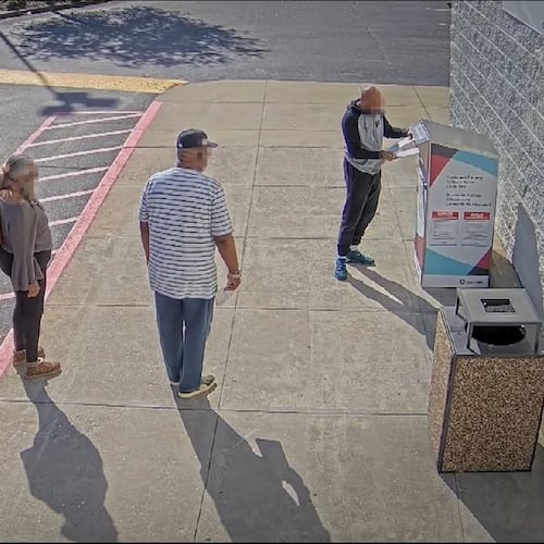 Mark Andrews (right), an auditor from Gwinnett County, filed a lawsuit in October 2022 against the makers of "2000 Mules," a movie that falsely claimed he had committed election fraud. (Image from "2000 Mules")