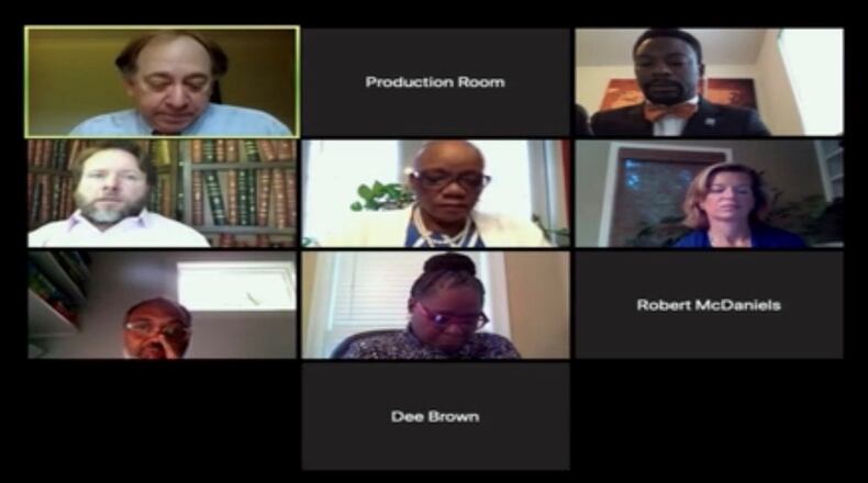 A screenshot of the DeKalb County Board of Education during its meeting on April 23.