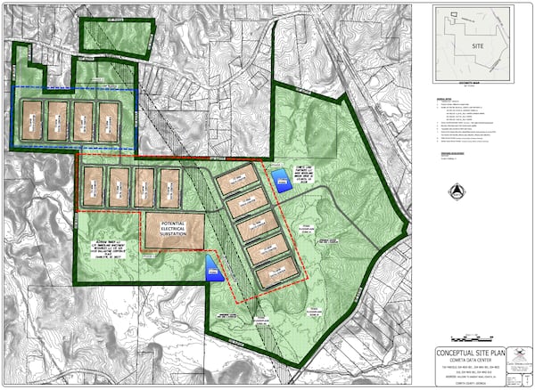 This is a site plan for Project Sail in Coweta County, a gigantic data center campus that spans 13 buildings.