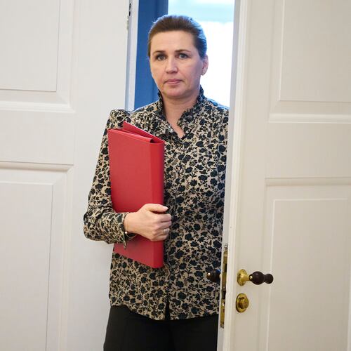 Danish Prime Minister Mette Frederiksen after a meeting in the Foreign Policy Committee at Christiansborg in Copenhagen, Denmark, Tuesday, Jan. 20, 2026./ (Thomas Traasdahl/Ritzau Scanpix via AP)