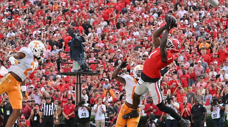 Georgia football-Marcus Rosemy Jacksaint-touchdown