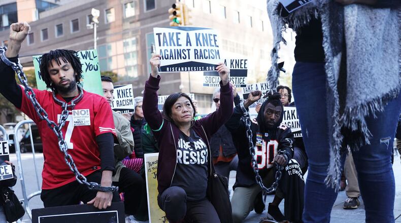 Ann Arbor City Council member Sumi Kailasapathy said her act of taking a knee was in response to racial inequality. Demonstrators in New York echoed the same sentiments in a recent rally.