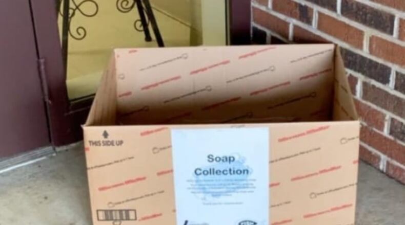 Loganville has placed a donation box outside city hall to collect soap that will be provided to students receiving free lunches. (Courtesy City of Loganville)