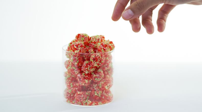 Nerds Gummy Clusters candies are displayed in Los Angeles on Thursday, Sept. 3, 2026. (AP Photo/Jae C. Hong)