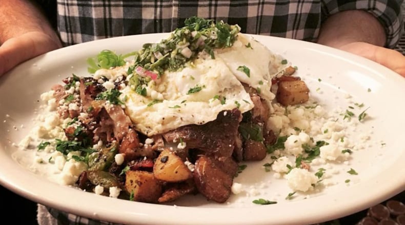 “Steak” & Eggs with Brisket from Sweet Auburn BBQ.
