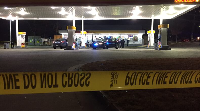 Atlanta police were chasing a suspect they believed to be in a red Dodge Charger after a man was shot in the chest Thursday night.