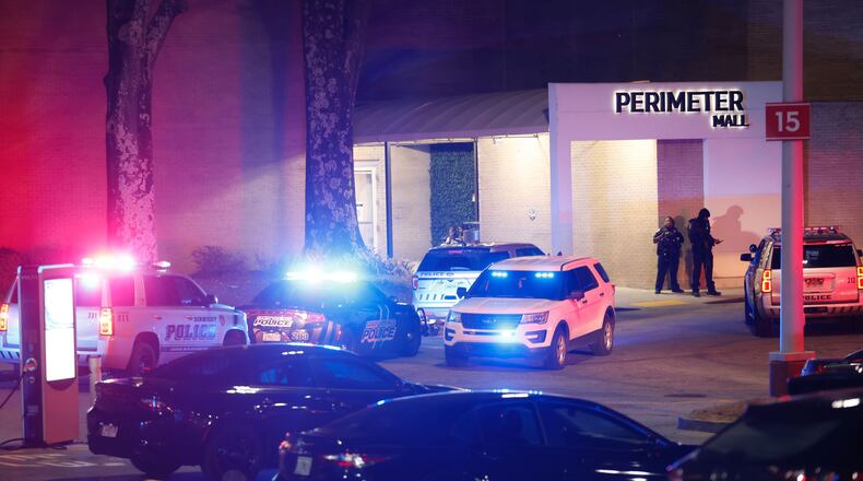 Two people were injured Friday during a shooting at Perimeter Mall, police said.