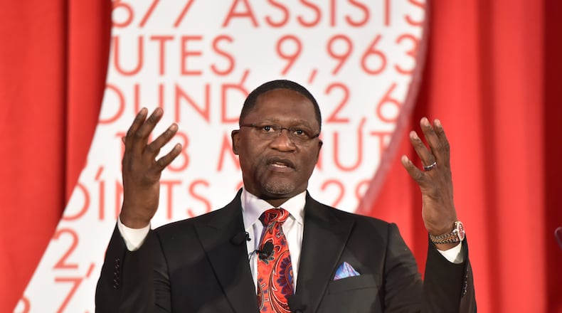 Basketball Hall of Famer Dominique Wilkins is in his eighth season as analyst on Hawks telecasts. (File photo by Hyosub Shin/hshin@ajc.com)