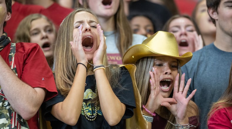 Brookwood High School football fans cheer on their team during the game against Norcross at the Corky Kell Classic at the Mercedes Bens Stadium Saturday, August 20, 2022. Steve Schaefer/steve.schaefer@ajc.com)