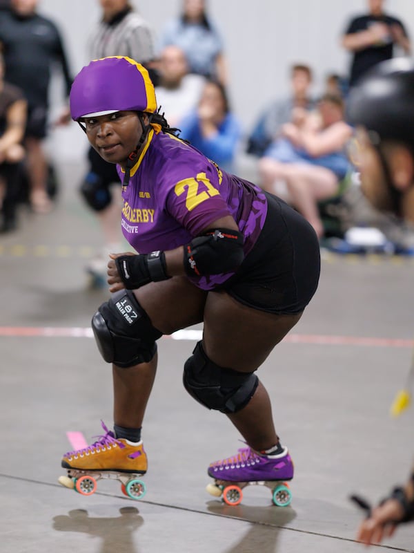 Jacqueline Thermitus, also known as Blaque Jac, skates during the playoffs in Columbia, South Carolina. (Courtesy of Ethan Trewhitt)
