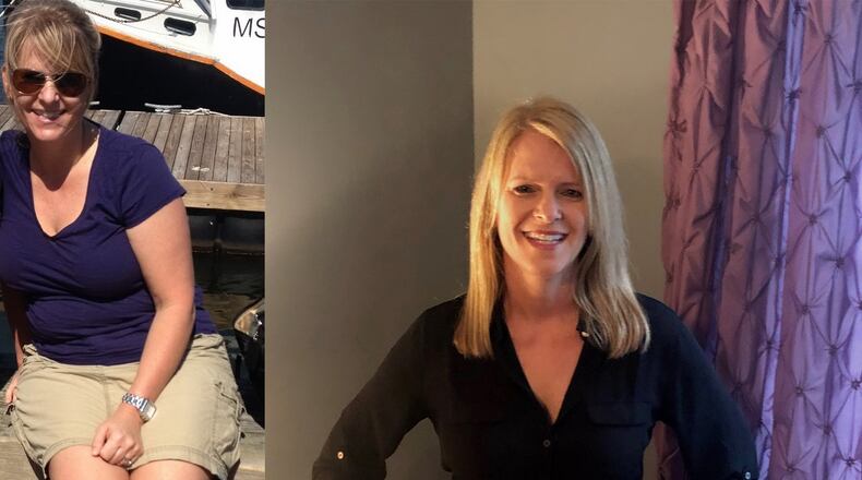 In the photo on the left, taken in June 2014, Teresa Brown weighed 169 pounds. In the photo on the right, taken in May, she weighed 148 pounds. ALL PHOTOS CONTRIBUTED BY TERESA BROWN