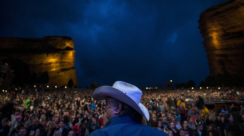 The crowd waits for “The Decemberists” to take to the stage for a performance at the Red Rocks Amphitheater on Tuesday, May 22, 2018 in Morrison, Colo. (Kent Nishimura/Los Angeles Times/TNS)