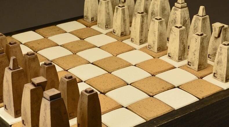 Jim Bridgeman’s ceramic work, ranging from vases to his 400-piece clay chess sets, is often described as architectural. No wonder. The Fayetteville artist studied architecture in college.