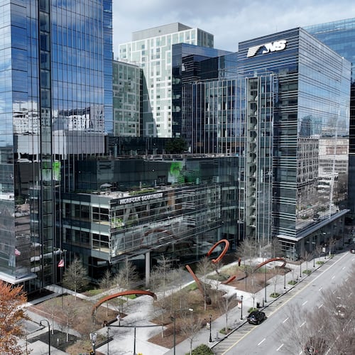 “It’s a great building,” Norfolk Southern's CEO said of the company's Midtown headquarters, adding they have no plans to leave it. (Hyosub Shin/AJC)