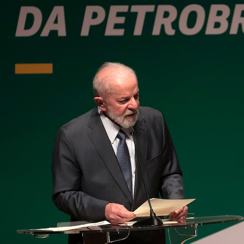 FILE - Brazil's President Luiz Inacio Lula da Silva speaks during the inauguration ceremony for the new president of the state-run oil company Petrobras, in Rio de Janeiro, Brazil, June 19, 2024. (AP Photo/Bruna Prado, File)