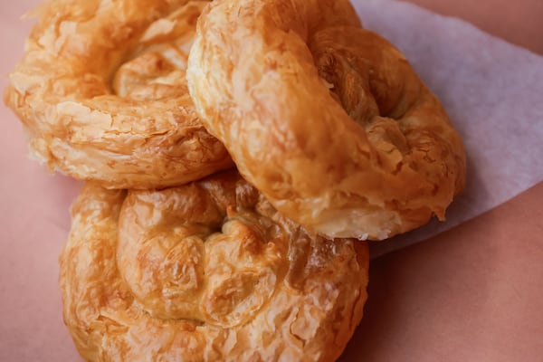 The banitsa at Malincho Fresh Market & Kitchen is best enjoyed warm, when the phyllo is crisp and melts in your mouth. (Natrice Miller/AJC)
