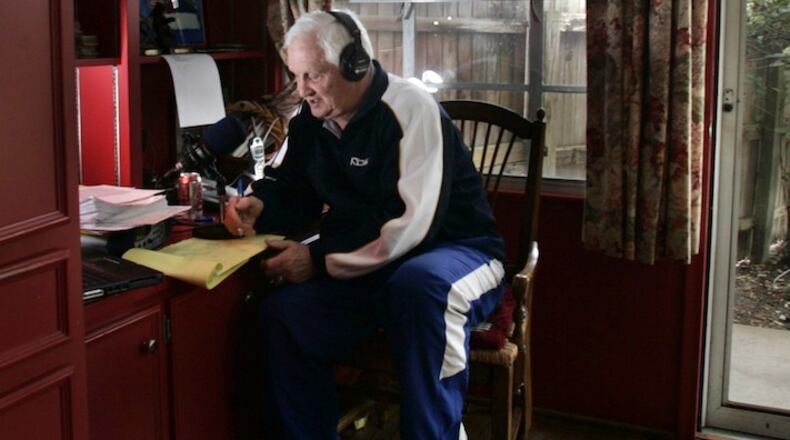 Gil Brandt sits in his University Park, Texas home during his morning show "Opening Drive" on Sirius Satellite Radio, March 27, 2006. (Irwin Thompson/Dallas Morning News/KRT)