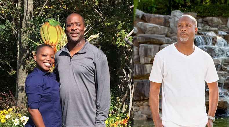 In the photo on the left, taken in September 2015 with his wife, LaTisha Barnes, Ronnie Bell weighed 200 pounds. In the photo on the right, taken in April, Bell weighed 172 pounds. (The photo on the left was contributed by Ronnie Bell. The photo on the right was contributed by Daniel Lee of Photography by Daniel Lee, www.photographybydaniellee.com.)