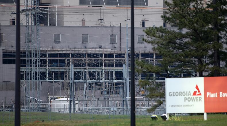The exterior wall of one of the buildings at Georgia Power's Plant Bowen in Cartersville blew out April 4, 2013. The explosion only caused minor injuries. BEN GRAY / BGRAY@AJC.COM