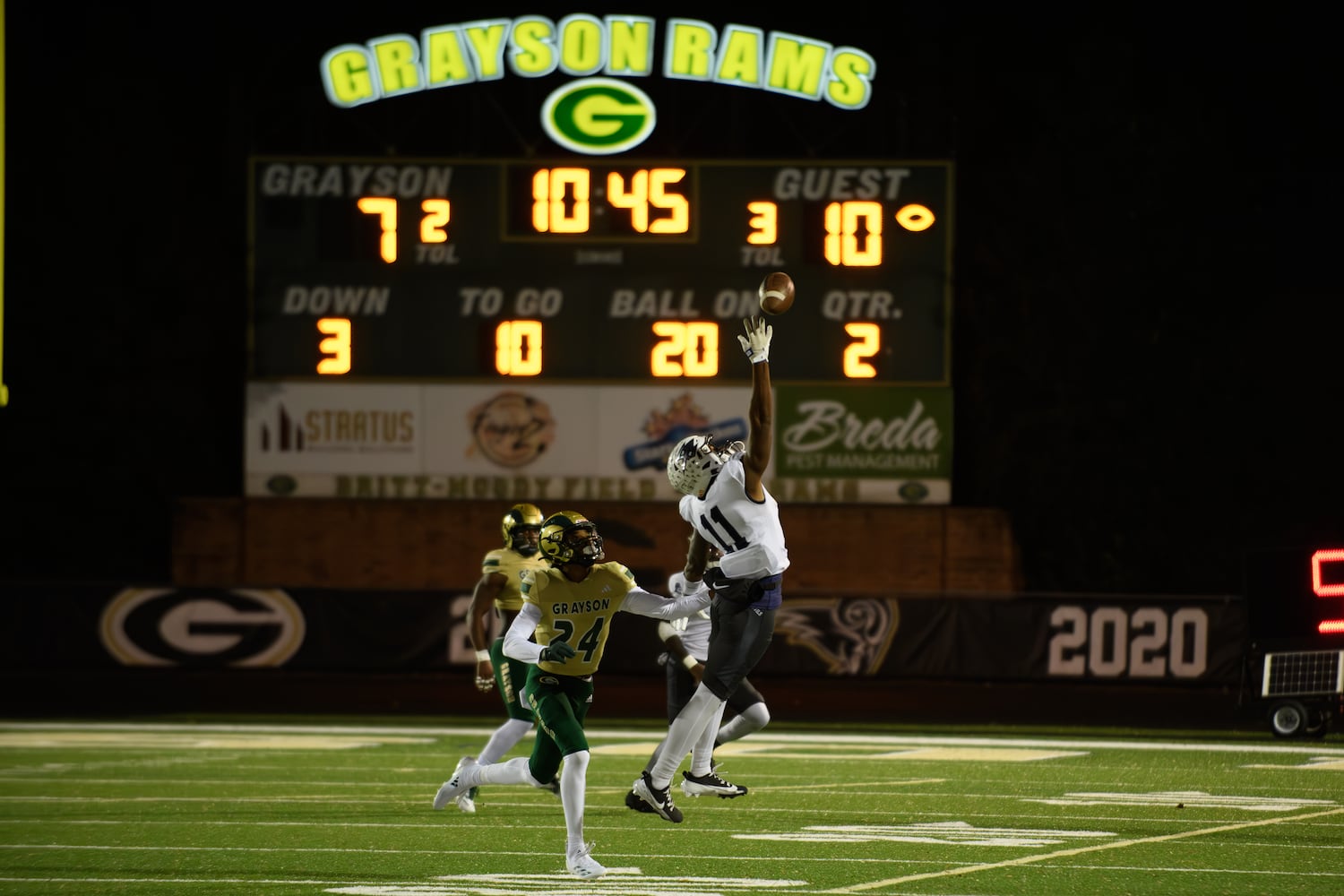 Jamari Harrold, wide receiver for Norcross, goes up for a catch. (Jamie Spaar for the Atlanta Journal Constitution)