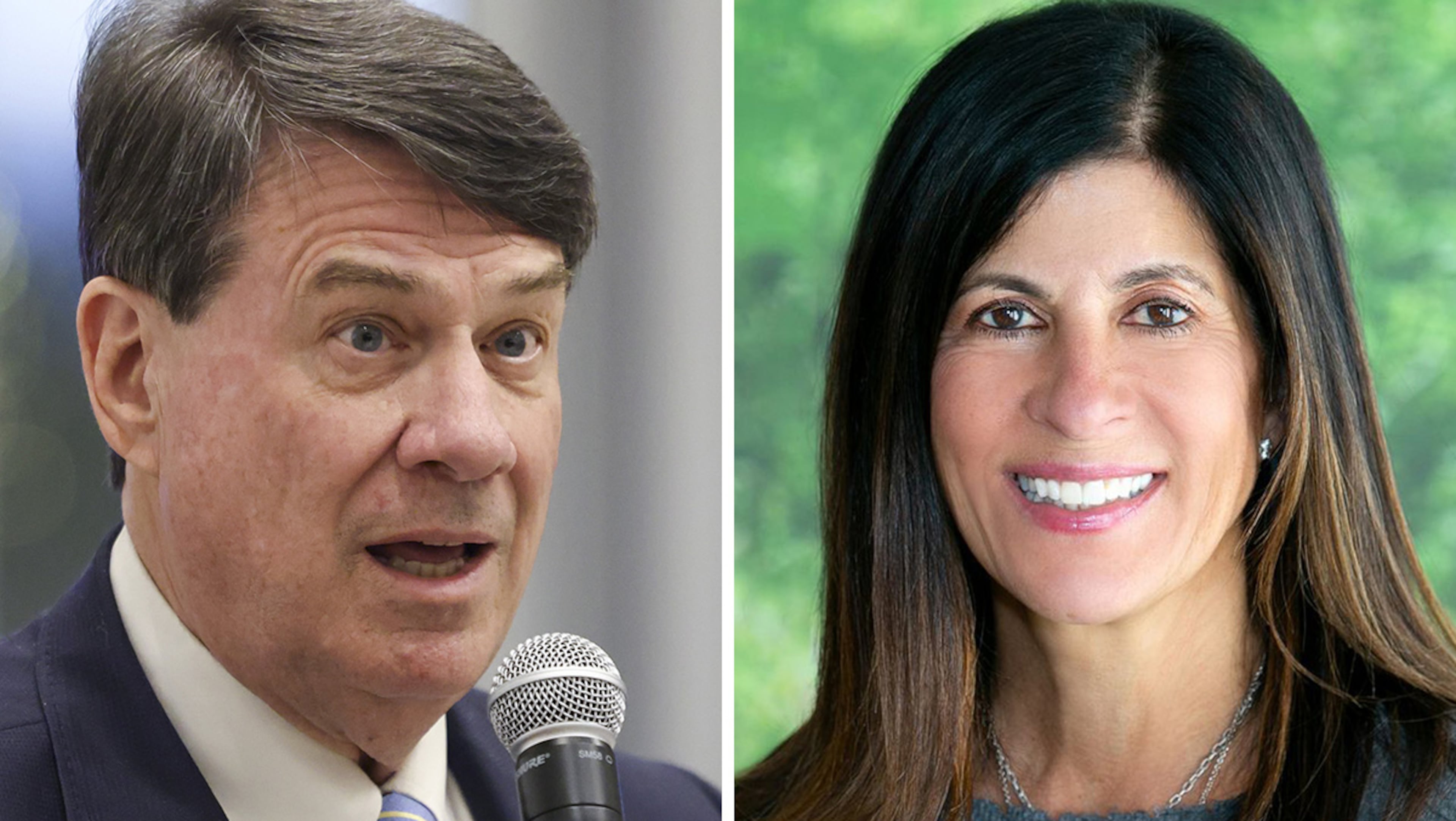 Incumbent Sandy Springs Mayor Rusty Paul (left) is facing a challenge from Jody Reichel (right) and two other candidates.