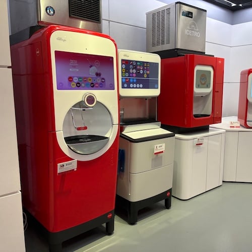 Coca-Cola equipment, such as its Freestyle soda fountain, is developed at a hidden lab in Atlanta, not far from the company headquarters. (Courtesy of Coca-Cola)