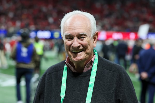 Loran Smith is shown shortly after Georgia beat Alabama Dec. 6 in Atlanta. He'll be in New Orleans when UGA squares off against Ole Miss on New Year's Day. (Jason Getz/AJC)