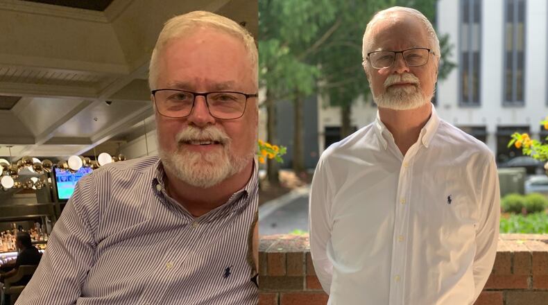 In the photo on the left, taken in 2019, Bob Light weighed 260 pounds. In the photo on the right, taken this month, he weighed 195 pounds. (Photos contributed by Bob Light)
