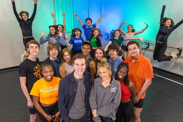 Pre-Pro Company faculty Billy Tighe and Kristine Reese with the cast of the 2023 summer musical "All Shook Up."