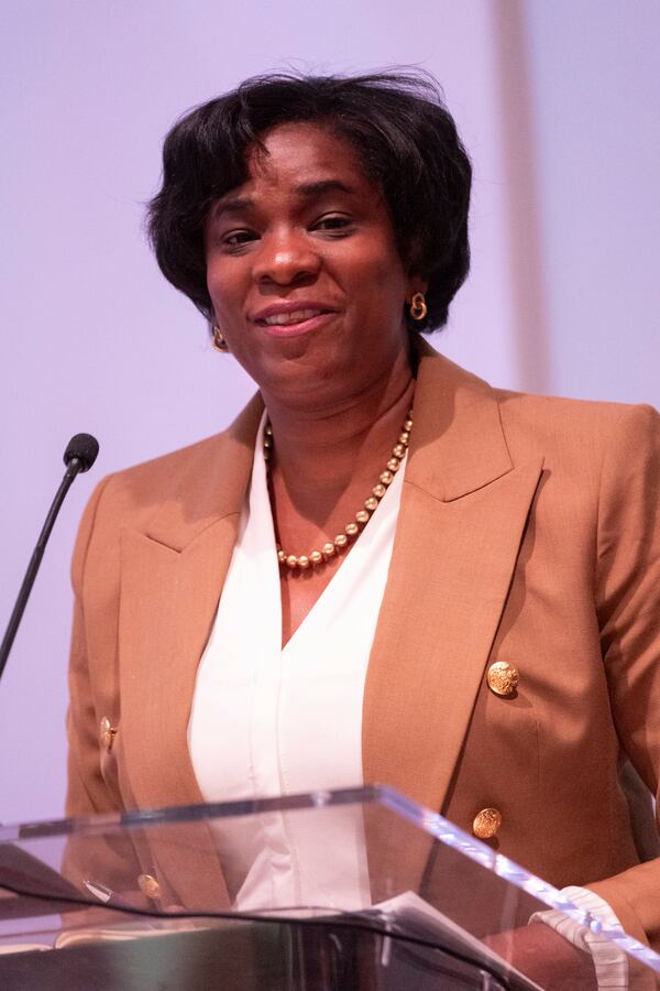 Atlanta school board candidate Jessica Johnson during a debate on Sept. 20, 2023. (Ben Gray / Ben@BenGray.com)