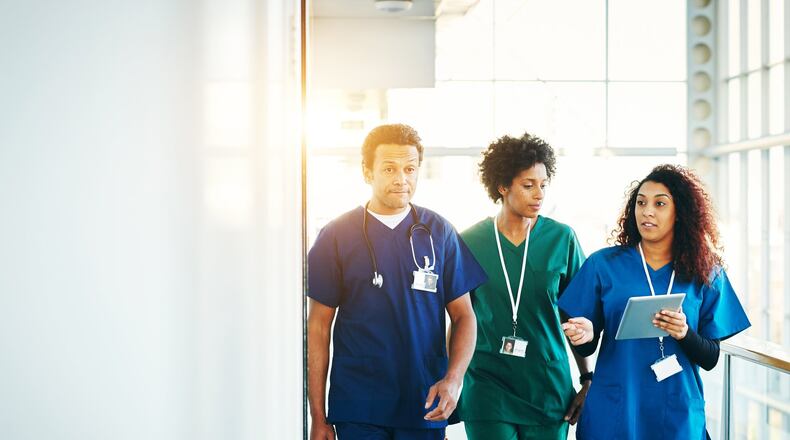 Nurses walk 2.4 to 3.4 miles in a 10-hour daytime shift and 1.2 to 3.5 miles a day when they re not working.