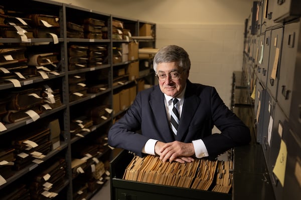 Director Sheffield Hale poses for a portrait in the archives of the Atlanta History Center in Atlanta.
“We’ve been working under guiding principles that we will stay true to,” Hale said. “That is to tell history in a well-documented in a clear way, using plain English. Not trying to label or discourage people or use politicized language. But trying to get people to take in new perspectives. It’s not trying to change people’s minds, because if you try to change somebody’s mind, they’re going to put up a barrier. we’re trying to just give people the opportunity to see different perspectives, with carefully vetted facts that we back up. Museums are said to be some of the most trusted places to get your information and we’re trying to retain that trust.” Wednesday, April 2, 2025. (Arvin Temkar / AJC)