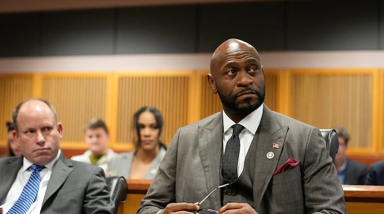 Special prosecutor Nathan Wade listens during a hearing into allegations against Fulton County District Attorney Fani Willis at the Fulton County Courthouse on Feb. 27, 2024, in Atlanta. (Brynn Anderson/Pool/AFP via Getty Images/TNS)