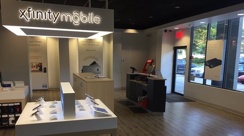 An Xfinity Mobile kiosk within a Comcast store in Midtown Atlanta. Source: Comcast
