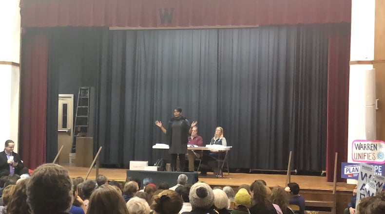 Atlanta Mayor Keisha Lance Bottoms at a caucus site in Davenport.