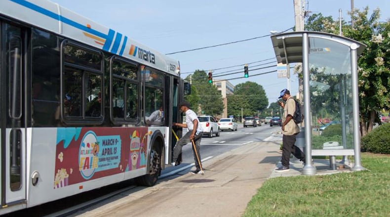 MARTA suspended 70 of its 110 bus routes in the spring amid the coronavirus pandemic. It has since restored some routes, though dozens remain suspended. AJC FILE