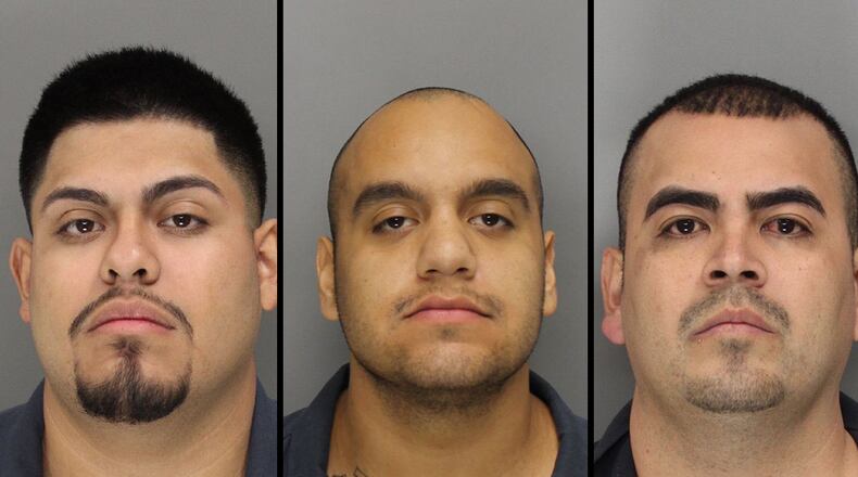 Mugshots (left to right): Luis Bustos, Rogelio Portillo and Gustavo Bustos
