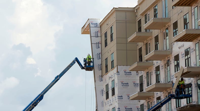 A 2017 image of construction at City Springs, a 15-acre mixed-use development in downtown Sandy Springs. CHAD RHYM/Chad.Rhym@ajc.com