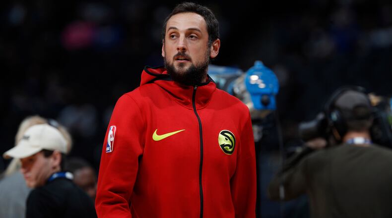 Atlanta Hawks guard Marco Belinelli (3) in the first half of an NBA basketball game Wednesday, Jan. 10, 2018. (AP Photo/David Zalubowski)