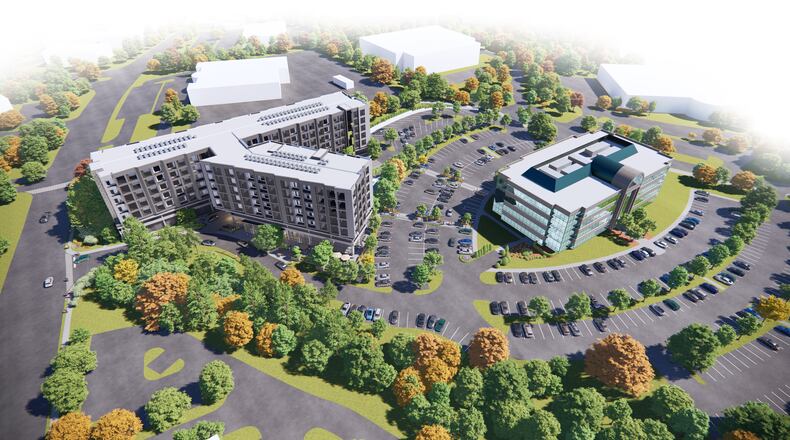 Spalding Site Partners has acquired a 2.2-acre site at 2 Sun Court to construct a 179,634-square-foot building with 170 high-end residential one- and two-bedroom units. Courtesy Redline Properties