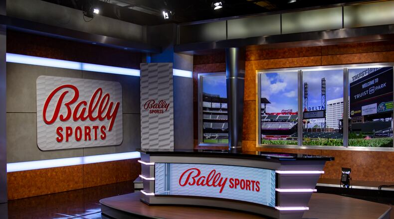 The rebranded Bally Sports studio at Colony Square in Midtown Atlanta for pregame and postgame shows. (Photo by Jessica Cox, Bally Sports)