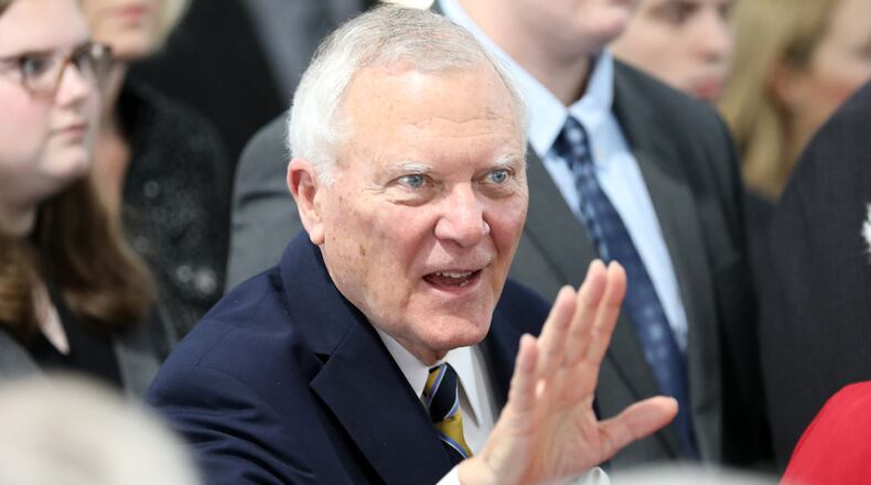 Former Georgia Gov. Nathan Deal on Feb. 11, 2020, in Atlanta during the dedication of the new judicial center named for him in honor of his contributions to criminal justice reform in Georgia. (credit: Miguel Martinez for The Atlanta Journal-Constitution)