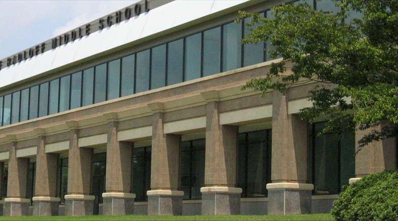 Jennifer Callahan, principal of Gwinnett County's Radloff Middle School in Duluth, said two students will face disciplinary consequences for “inappropriate and despicable behavior.” (Courtesy of Gwinnett County Public Schools)